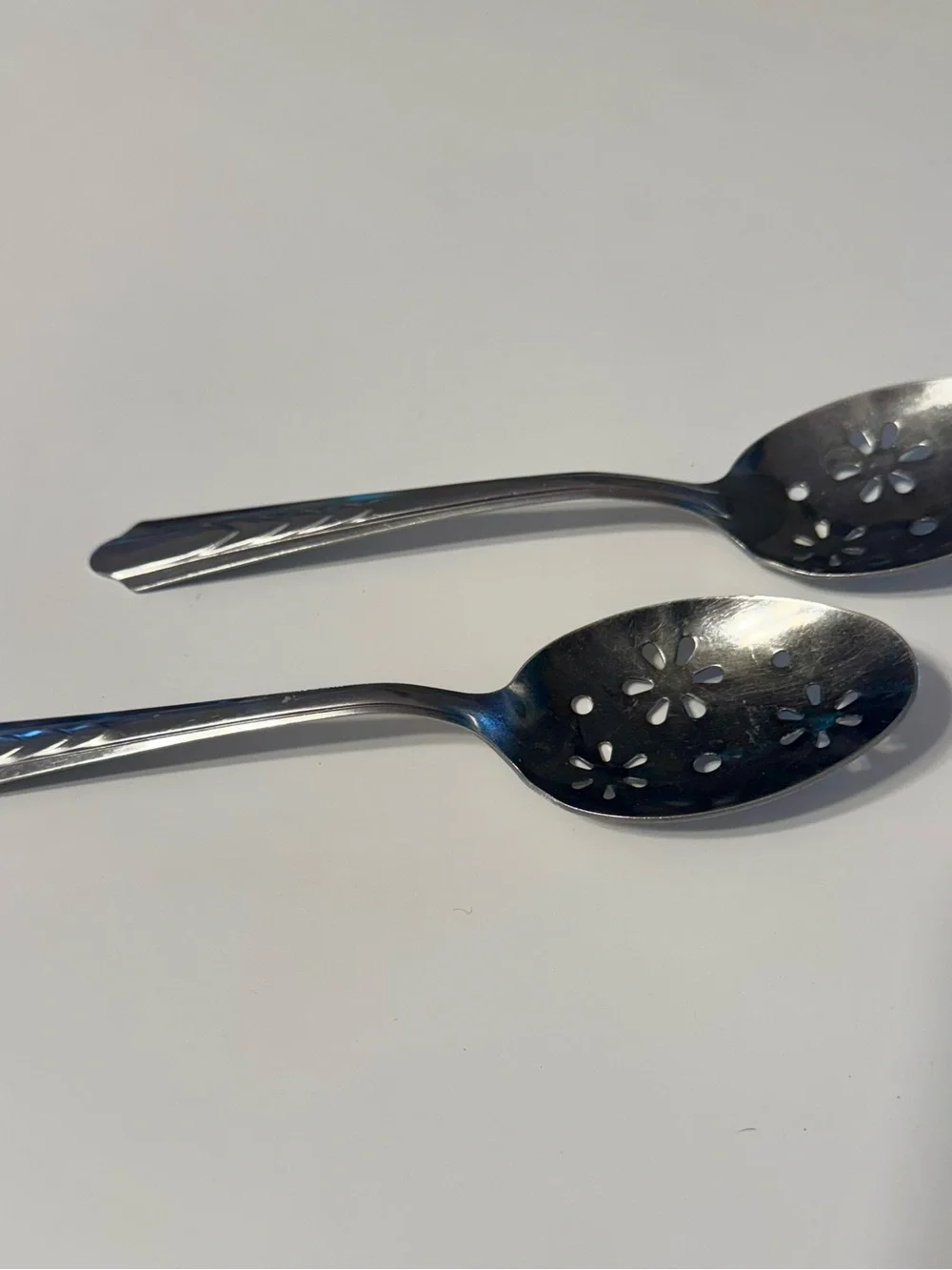 Stainless Steel Slotted Serving Spoons - Silver